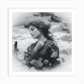 Woman In A Field Art Print