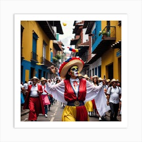 Colombian Festivities Mysterious Art Print