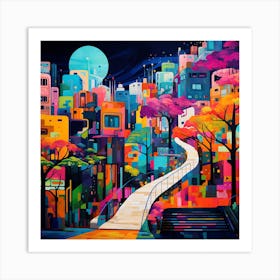 Cityscape By Person Art Print