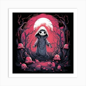 Skeleton In The Woods Art Print