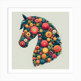 Floral Horse Head Art Print
