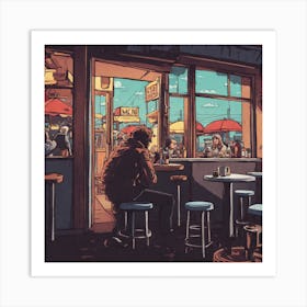 Somber Café 1 Art Print