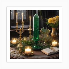 Emerald Green Candle Art Print