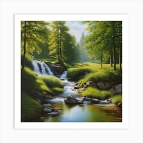 Waterfall In The Woods Art Print