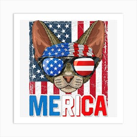 Hot Trend Merica Devon Rex Cat 4th Of July Gifts Art Print