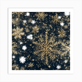 Gold Snowflake 5 vector art Art Print