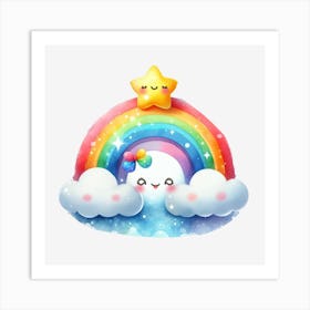 Rainbow And Clouds 1 Art Print