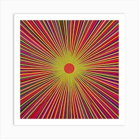  'Radiant Spectrum Core', a striking piece where bold colors and dynamic lines converge to form a hypnotic sunburst. This artwork is a celebration of color theory and visual perception, creating a pulsating effect that energizes the space it inhabits.  Vibrant Artwork, Dynamic Lines, Color Theory.  #RadiantSpectrumCore, #DynamicArt, #ColorfulSunburst.  'Radiant Spectrum Core' is a captivating visual journey, perfect for those who desire to inject a bold statement into their living or workspaces. It’s not just art; it’s a vibrant centerpiece that commands attention and conversation, radiating energy and creativity. Art Print