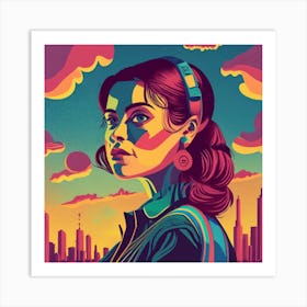 Futuristic Girl Art Print