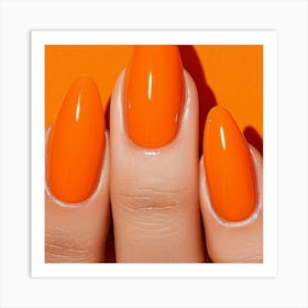 Orange Nails Art Print