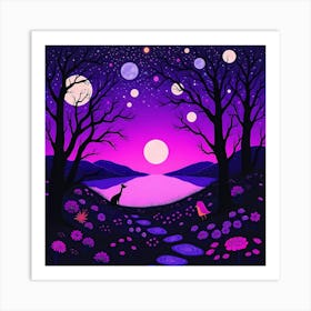 Night In The Forest 6 Art Print