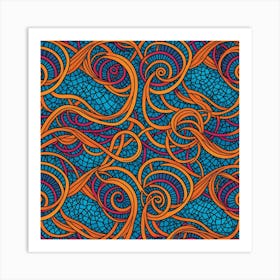 Seamless Pattern With Swirls Art Print