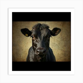 Black Cow Art Print