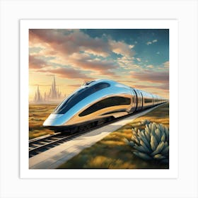 Futuristic Train 2 Art Print