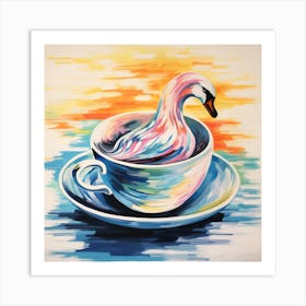 Swan In A Cup 2 Art Print