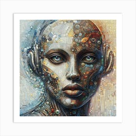 Futuristic Portrait Of A Woman Art Print