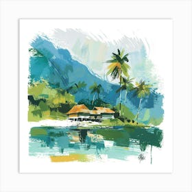 A Tahiti In French Polynesia Expressive Strokes 1 Art Print