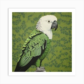 Ohara Koson Inspired Bird Painting Parrot 3 Square Art Print