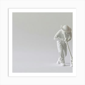 Man Sweeping Art Print