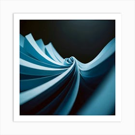 Abstract Blue Paper 3 Art Print