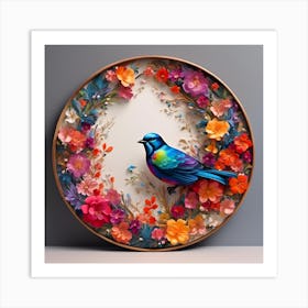 Bird On A Flower Art Print