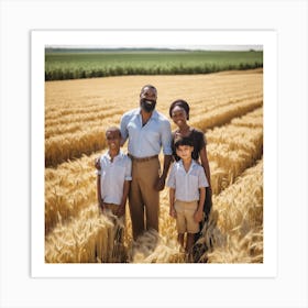 Family In A Wheat Field Art Print