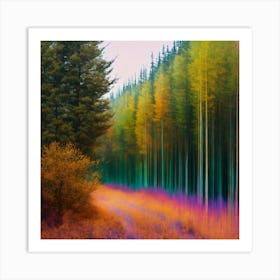 Rainbow Forest , abstract art Art Print