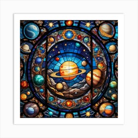 Solar System Stained Glass Poster