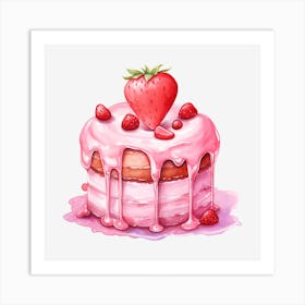 Strawberry Cake 11 Art Print