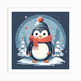 Winter Penguin Art Print