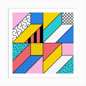 Memphis Futura Pattern 07 Art Print