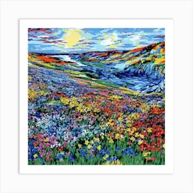 Wildflowers At Sunset Art Print