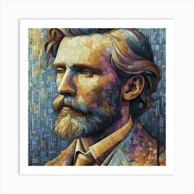 Abstract Painting Of A Man In Cubist Art Print