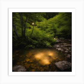 Stream In The Woods Art Print