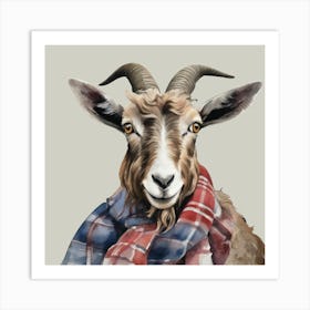 Watercolour Highland Goat Douglas Art Print