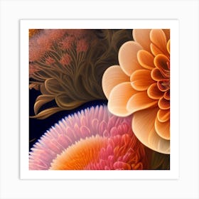 Abstract Flowers Art Print