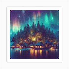 ethereal and dreamlike depiction of the Northern Lights, 1 Art Print