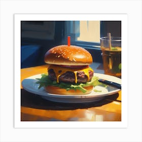 Hamburger Painting Art Print