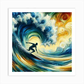 Surfer On A Wave Art Print