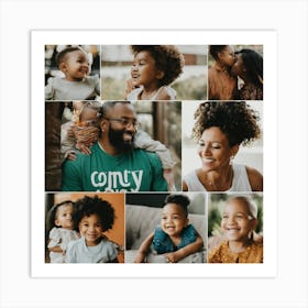 Collage Of Family Portraits Art Print