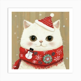 Santa Cat 1 Art Print