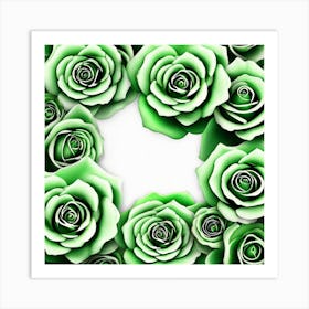 Green Roses 22 Art Print