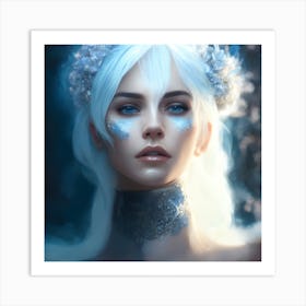 Girl With White Hair Art Print