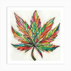 Marijuana Cannabis Hippie Design Leaf 1 Art Print