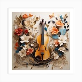 "The Nature's Melody: This captivating design combines the simplicity of nature with the enchantment of music 1 Art Print