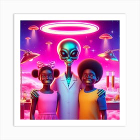 Aliens In Space 4 Art Print