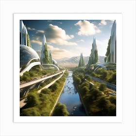 Futuristic City 225 Art Print