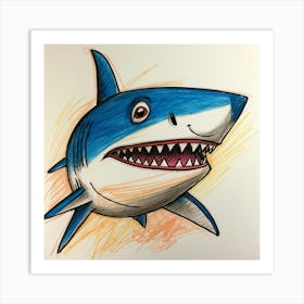 Shark Drawing 17 Art Print