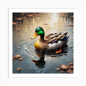 Duck In Water 1 Art Print