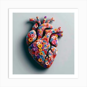 Heart Made Of Flowers Art Print